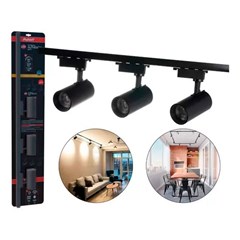 Luminaria Slim Trilho 12W 6500K Bivolt Preto - Avant