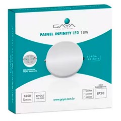 Painel Led Embutir Redondo Infinite 4000k 18w Bivolt - Gaya