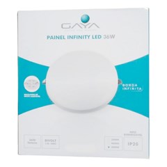 Painel Led Embutir Redondo Infinito 4000k 36w Bivolt - Gaya
