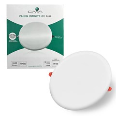Painel Led Embutir Redondo Infinito 4000k 36w Bivolt - Gaya