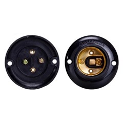 Bocal Term. E-27 4a Fixo Teto Preto - Decorlux