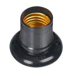 Bocal Term. E-27 4a Fixo Teto Preto - Decorlux