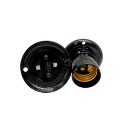 Bocal Term. E-27 4a Fixo Teto Preto - Decorlux