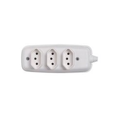 Tomada Tripla 2p+T 10a/250a Branco - Ilumi