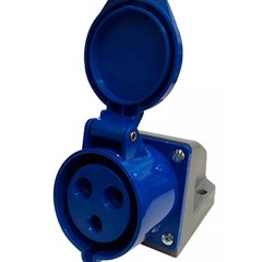 Tomada Sobrepor 2p+T 16a 220/240v 6h Ip44 Azul - Soprano