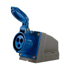 Tomada Sobrepor 3P+T 32A 220/240V 9H IP44 Azul - Soprano