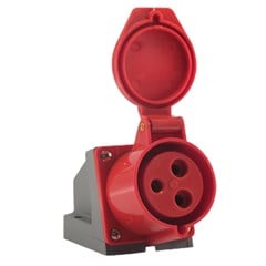 Tomada Sobrepor 3p+T 32a 380/440v 6h Ip44 Vermelho - Soprano