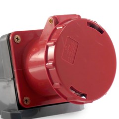 Tomada Sobrepor 3p+T 63a 380/440v 6h Ip67 Vermelha - Soprano