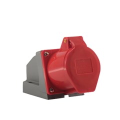 Tomada Sobrepor 2P+T 32A 380/440V 9H IP44 Vermelho - Soprano