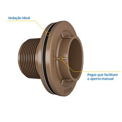 Adaptador Soldavel Com Anel Para Caixa D Agua 60x2 - Fortlev