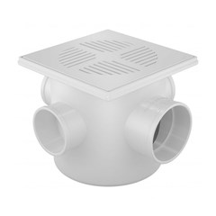 Caixa Sifonada 100x100x50 Quadrada Branca - Fortlev