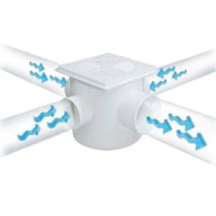 Caixa Sifonada 3 Entradas 100x150x50 Quadrada Branco - Fortlev