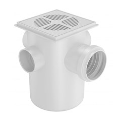 Caixa Sifonada 3 Entradas 100x150x50 Quadrada Branco - Fortlev