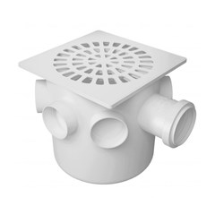 Caixa Sifonada 7 Entradas 150x150x50 Quadrado Branco - Fortlev