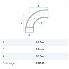 Curva 90 Soldavel 25mm - Fortlev
