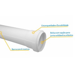 Tubo Esgoto Sn Dn 200 6m - Fortlev