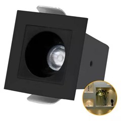 Spot Mini LED Focco 3W 4000K 12° Bivolt Preto - Gaya