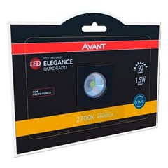 Spot LED Mini Elegance Quad 1,5W 2700K Preto Fosco Bivolt - Avant