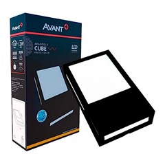Arandela Led Cube 12w 3000k Preto Fosco Bivolt - Avant