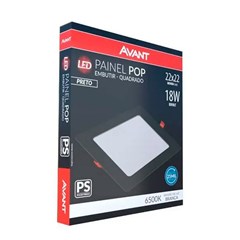Painel Emb Led Quad 18w 6500k Pt Bv - Avant