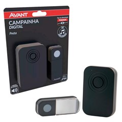 Campainha Digital Tomada Preto Bivolt - Avant
