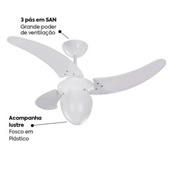 Ventilador de Teto Buzios Max 3 Pás 127V Branco - Tron
