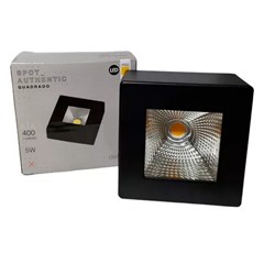 Spot Sobrepor LED Authentic 5W 3000K Preto Bivolt - Avant