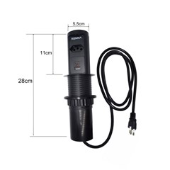 Torre Tomada  Auto + 1 USB + 1 USB C Tipo A/C Preto - Pix Arte