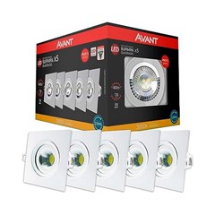 Spot LED Authent Quadrado 5W 3000K BV 5pcs - Avant