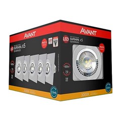 Spot LED Authent Quadrado 5W 3000K BV 5pcs - Avant