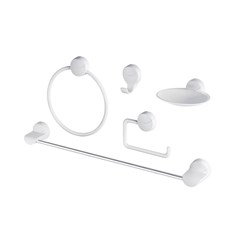 Kit Acessorio Banheiro 5 Peças Branco - Herc