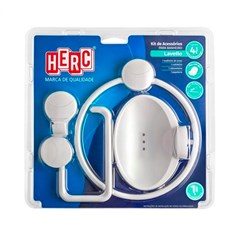 Kit Acessorio Banheiro 4 Peças Branco - Herc