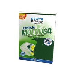 Esponja Multiuso Economica Verde E Amarelo 4 Peças - Tek Bond
