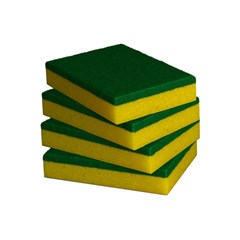 Esponja Multiuso Economica Verde E Amarelo 4 Peças - Tek Bond