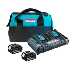 Kit Carregador Duplo Com Sacola E Baterias De 3ah 18v 127v - Makita