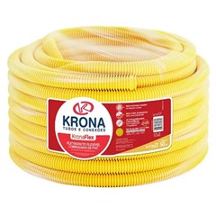 Mangueira Corrugada 25mm Amarelo 50 Metros - Krona