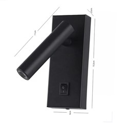 Arandela LED Leya 2W 3000K Preto - Gaya