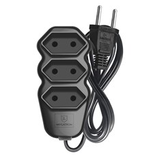 Extensão 3T 10A 2P 10M Preto Bivolt - Megatron