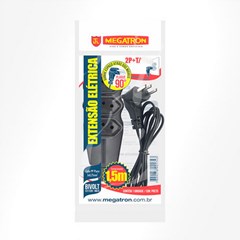 Extensão 3t 20a 2p+T  1,5m Preto Bivolt - Megatron