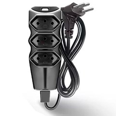 Extensão 3t 20a 2p+T  1,5m Preto Bivolt - Megatron