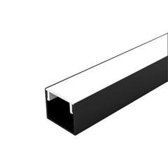 Perfil Sobrepor LED 2000x17x14mm Preto - Confiseg
