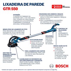 Lixadeira de parede GTR 550 127V 550W - Bosch