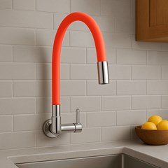 Torneira Cozinha Parede Soft Vermelho - Leão Metais