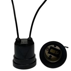 Bocal Com Rabicho E-27 4A Preto Bivolt - Rohdina