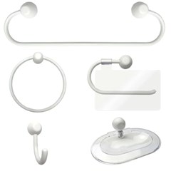 Kit Acessorio Banheiro Samba 5Pcs Branca - Japi