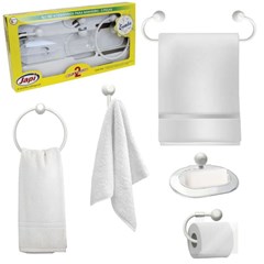 Kit Acessorio Banheiro Samba 5Pcs Branca - Japi
