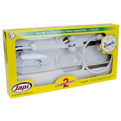 Kit Acessorio Banheiro Samba 5Pcs Branca - Japi