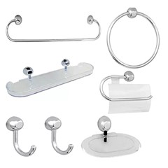 Kit Acessorio Banheiro Samba 7Pcs Branco - Japi