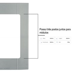 Tampa Para Módulos 3 Postos Plastibox Tramontina Cinza