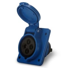 Tomada Embutir 3P+T 32A 220/240V 9H IP44 Azul - Soprano
